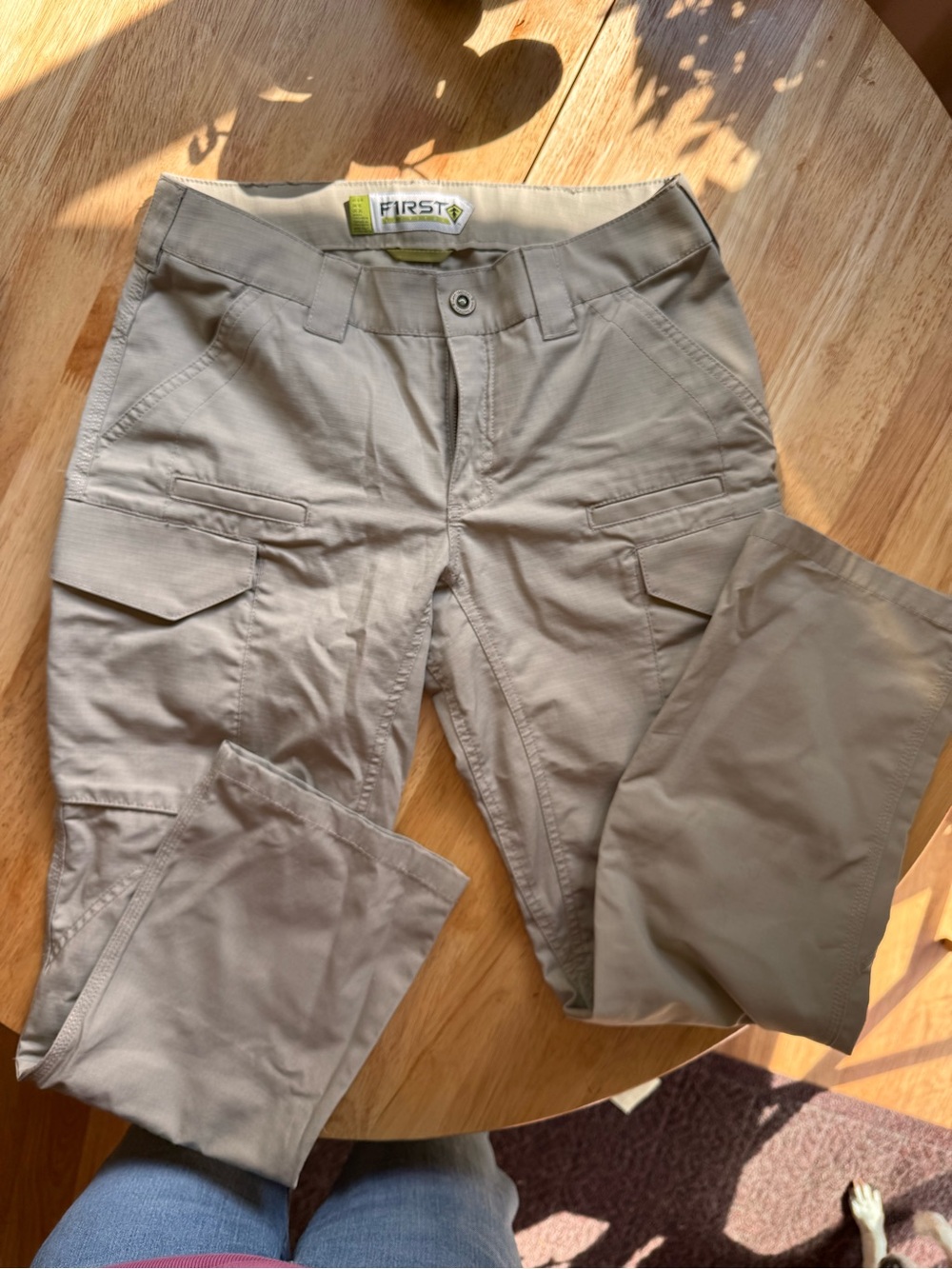 First Essentials Wide Leg Cargo Pants Olive Khaki